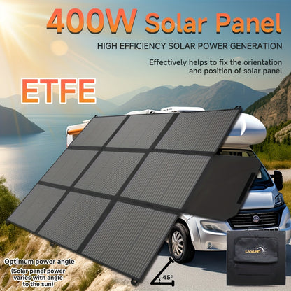 Opvouwbaar Zonnepaneel – Draagbaar Zonnelader – Mobiel Paneel – Camping Zonnepaneel – 400W Vermogen – Monokristallijn – Compact Ontwerp