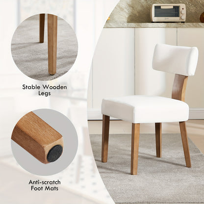 Eetkamerstoel – Stoel – Kuipstoel – Keukenstoel – Armstoel – Set van 2 – Linnen Bekleding – Massief Houten Frame