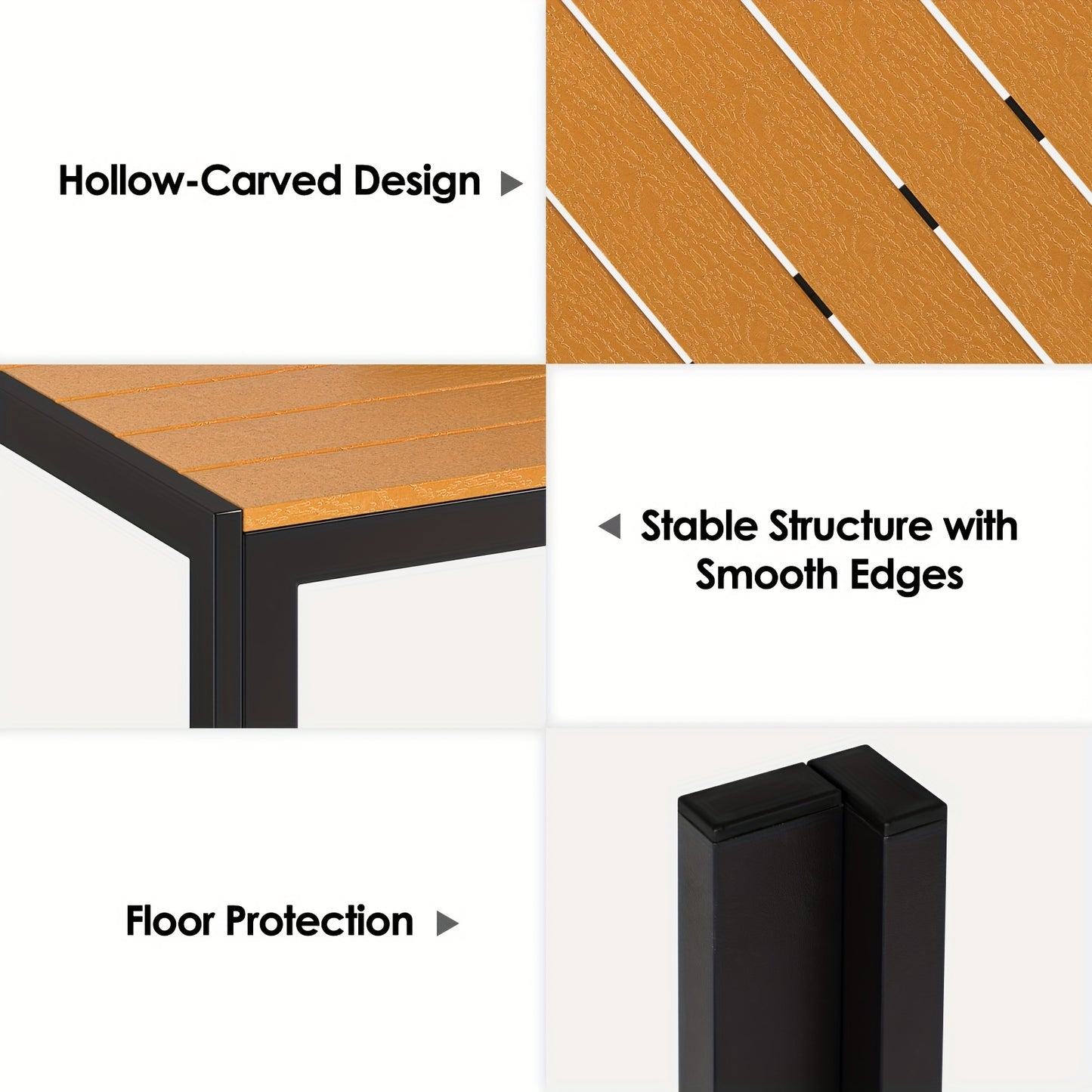 Buitentafel – Tuintafel – Eettafel Buiten – Outdoor Tafel – Terrastafel – 110x70 cm – Weerbestendig WPC Blad – Lichtgewicht Aluminium Frame