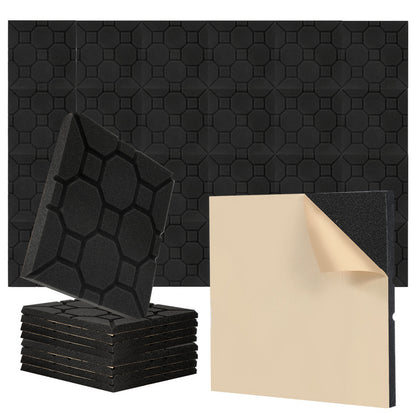 Akoestische Foam Panelen – Geluiddempende Platen – Geluidsisolatie Panelen – Akoestische Wandpanelen – Soundproof Foam Tegels – Zelfklevend – Set 48 stuks – 30x30x2,5 cm – Hoogwaardig Akoestisch Schuim