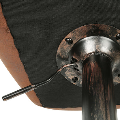 4pcs Vintage Brown Bar Stool, Swivel Bar Stool, 47.5*34*88-109cm, Faux Leather Vintage Swivel Bar Stool, Industrial Kitchen Bar Stool, Bar High Chair with Backrest, Height Adjustable, Kitchen Counter Stool, Home Bar Furniture