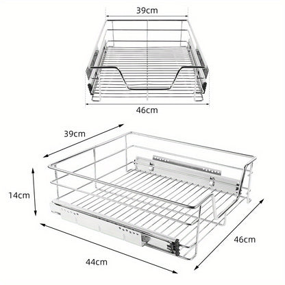 Ladeverdelersysteem – Lade Organizer – Uittrekbare Lade – Kast Organizer – Opbergmand – Verstelbare Hoogte 39/49 cm – Stevig Metaal Met Wit Coating