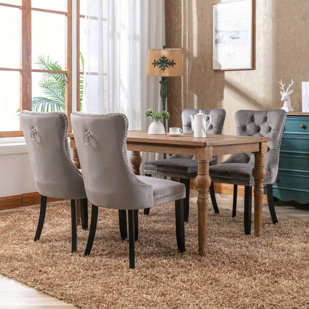 Eetkamerstoel – Stoel – Kuipstoel – Keukenstoel – Meubel – Set Van 2 – Modern Design – Gestoffeerde Hoge Rugleuning