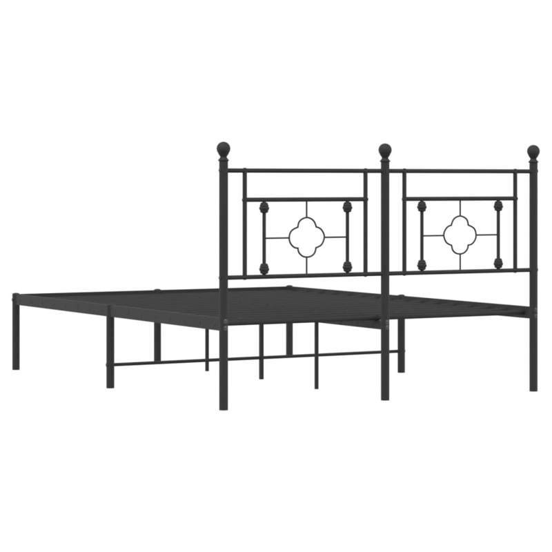 Modern Metal Bed Frame with Headboard - Heavy-Duty Powder-Coated Bed Frame Suitable for Bed, Queen Size (140x200cm), Assembly, Sturdy Non-Creak, Not Included