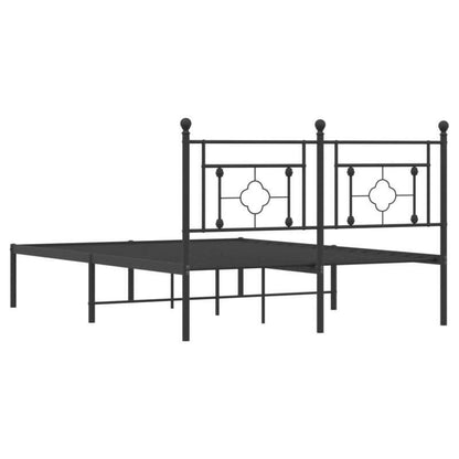 Modern Metal Bed Frame with Headboard - Heavy-Duty Powder-Coated Bed Frame Suitable for Bed, Queen Size (140x200cm), Assembly, Sturdy Non-Creak, Not Included