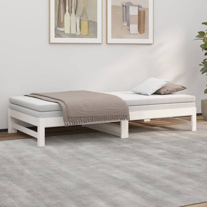 Bedbank – Slaapbank – Logeerbed – Bedbank Met Lade – Bedbank Voor Kleine Ruimte – Massief Dennenhout – Lattenbodem – 205,5x158x30 cm
