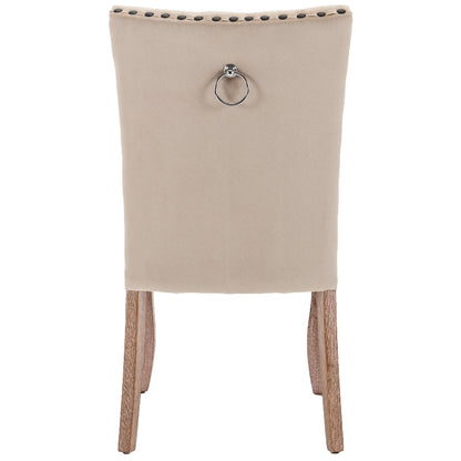 Eetkamerstoelen – Stoelen – Dining Chairs – Zithoekstoelen – Retro Stoelen – Set Van 6 Camel Beige – Fluweelachtige Bekleding – Massief Houten Poten