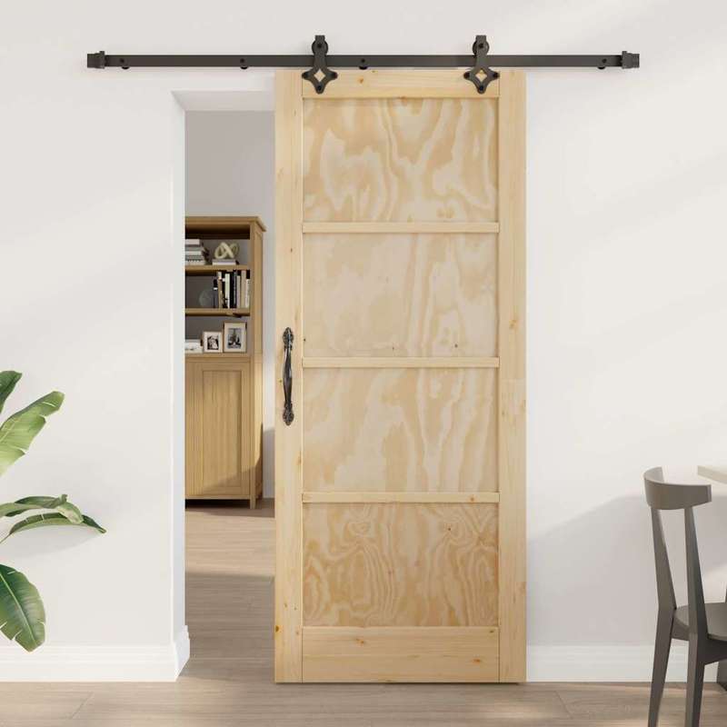 Schuifdeur Bruin – Houten Deur – Kamerdeur – Raumteverdeler – Minimalistische Deur – Duurzaam Hout – Maat 83x202 cm
