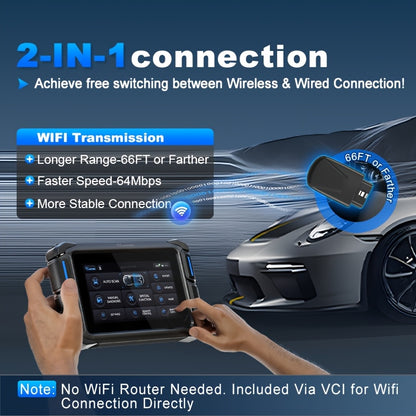 OBD2 Diagnose Tool – Autoscanner – Foutcode Lezer – Voertuigscanner – Wi-Fi Scanner – Draadloze Verbinding tot 100m – 36+ Onderhoudsfuncties & ECU Codering