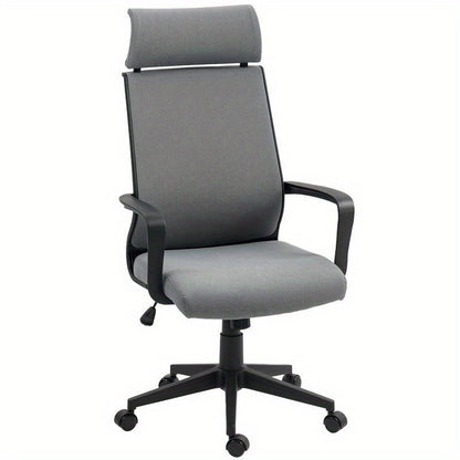 Ergonomic Office Chair with Adjustable Height, Lumbar Support & 360° Swivel - Heavy-Duty Five-Wheel Base, Manual Lever Mechanism, Height-Adjustable Armrests - Heavy-Duty for Home Office, Gaming, or Professional Desk - Easy-C