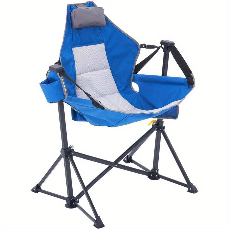 Campingstoel – Campingstoel-Hangmat – Opvouwbare Tuinstoel – Strandstoel – Stevig Roestvrij Staal – Draaggewicht 136 Kg – Ademend Doek