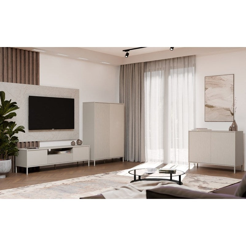 2-deurs kast – opbergkast – linnenkast – dressoir – meubel – smal design – TIP ON systeem – cashmere lamellen