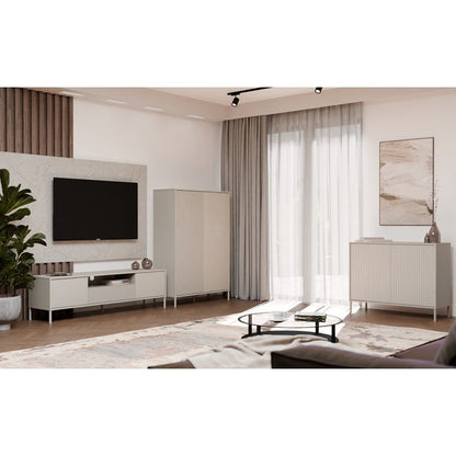 2-deurs kast – opbergkast – linnenkast – dressoir – meubel – smal design – TIP ON systeem – cashmere lamellen