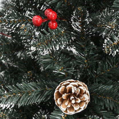 Kerstboom Kunstboom Kunstkerstboom Kunstversiering Nepboom – 210 cm Groen PVC – Natuurlijk Uitziende Dennennaalden – Stevige Metalen Standaard