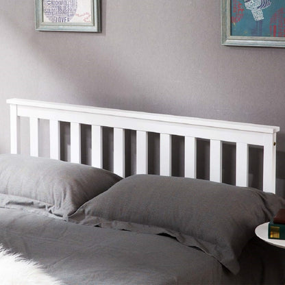 Tweepersoonsbed Wit Vurenhout – Bedframe – Houten Bed – Slaapbank – Bed Met Lattenbodem – 140x200 cm – Massief Hout