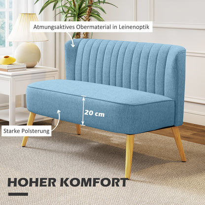 2-Zitsbank – Loveseat – Sofa – Tweezits – Bankstel – Blauw – Compact Retro Design – Onderhoudsvriendelijke Bekleding