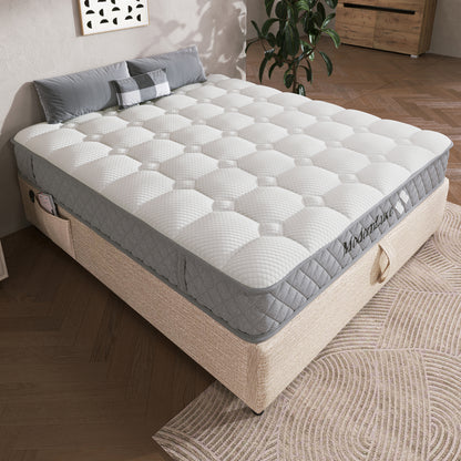 Matras – Koudschuimmatras – Pocketveringmatras – Orthopedisch Matras – Tweepersoonsmatras – 120x200 cm – 7-Zones Pocketvering – Medium Stevig H3 – 20 cm Hoog – 4 Handvatten – Vacuumverpakt