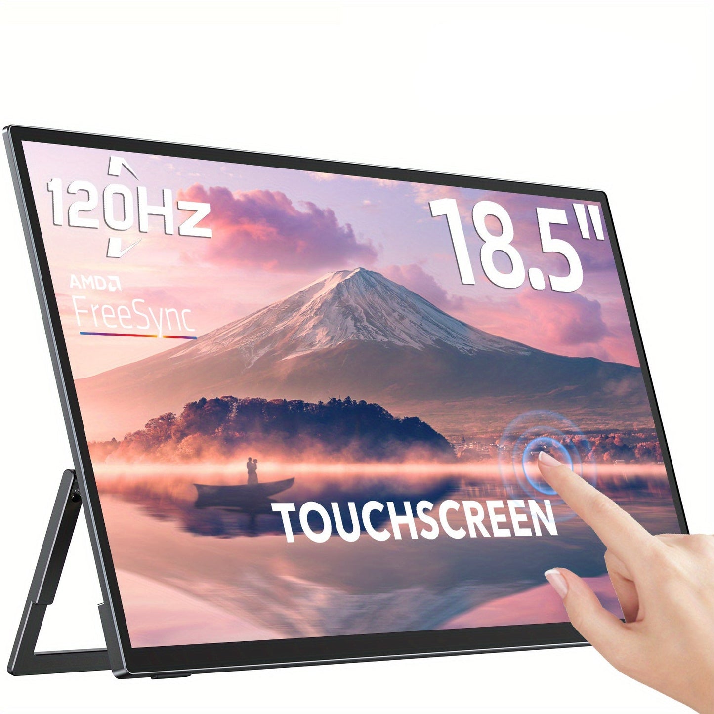 Gaming Monitor – Gaming Scherm – Portable Monitor – Tweede Scherm – Touchscreen Monitor – 18,5 Inch – 120Hz Verversingssnelheid – FreeSync – sRGB Kleur – USB-C – VESA Montage – Frameless Design