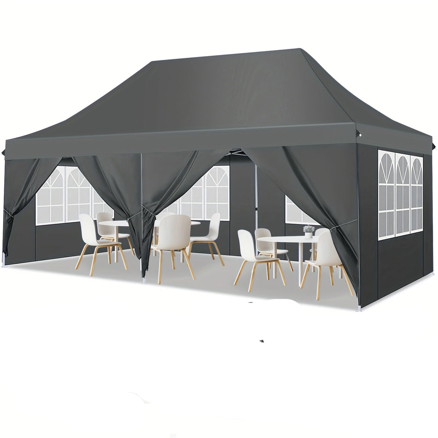 Pop-up Partytent – Partytent Met Zijwanden – Paviljoen – Tent Voor Buiten – Markt Tent – Grijs – 20m² Ruimte – Lichtgewicht Aluminium Frame