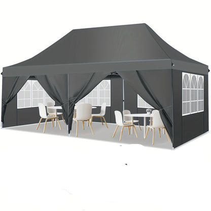 Pop-up Partytent – Partytent Met Zijwanden – Paviljoen – Tent Voor Buiten – Markt Tent – Grijs – 20m² Ruimte – Lichtgewicht Aluminium Frame