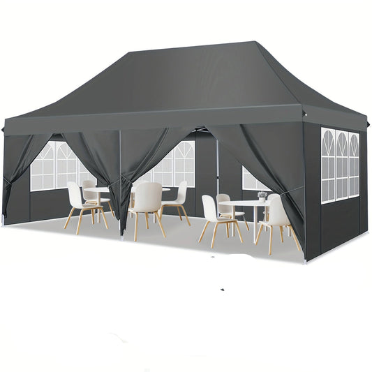 Pop-up Partytent – Partytent Met Zijwanden – Paviljoen – Tent Voor Buiten – Markt Tent – Grijs – 20m² Ruimte – Lichtgewicht Aluminium Frame