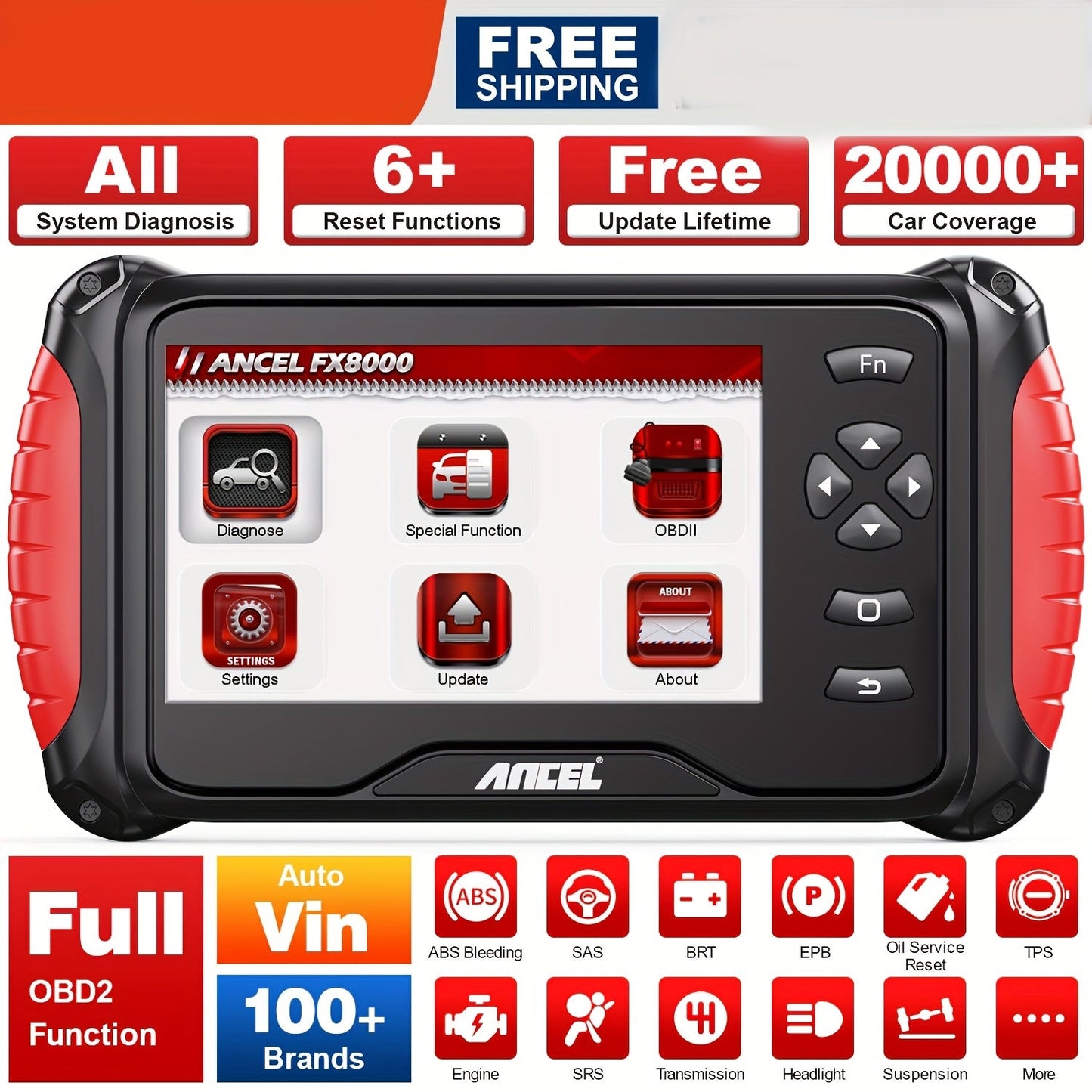 OBD2 Scanner – Auto Diagnosetool – Foutcode Uitlezer – Multisysteem Tester – Autodiagnose Apparaat – 6+ Speciale Functies – Wi-Fi Met Levenslange Updates