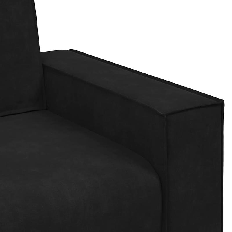 Zwarte Sofa – Bankstel – Loungebank – Zitbank – Velvet Bank – Met 3 Zachte Velvet Kussens – Vlekbestendig – Gemakkelijk Schoon Te Maken