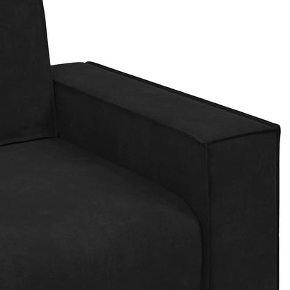Zwarte Sofa – Bankstel – Loungebank – Zitbank – Velvet Bank – Met 3 Zachte Velvet Kussens – Vlekbestendig – Gemakkelijk Schoon Te Maken