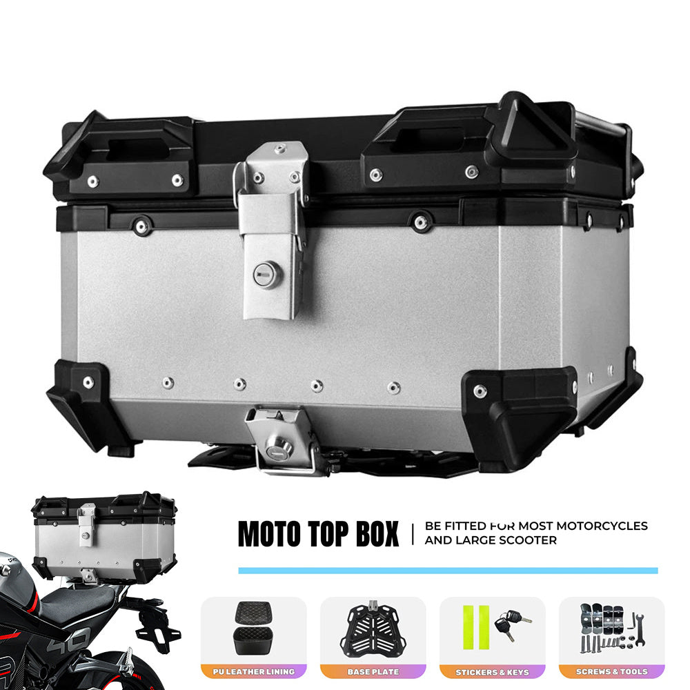Motorkoffer – Topkoffer – Motorbagagekoffer – Helmkoffer – Scooterkoffer – 65 Liter Inhoud – Waterdicht Aluminium