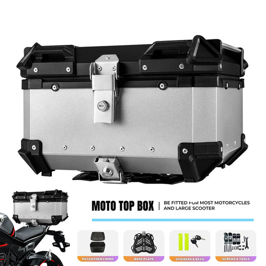 Motorkoffer – Topkoffer – Motorbagagekoffer – Helmkoffer – Scooterkoffer – 65 Liter Inhoud – Waterdicht Aluminium