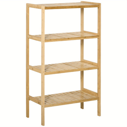 Bamboekast – Opbergkast – Boekenkast – Opbergplank – Kast – 4-laags – Natuurlijk Bamboe – 62x33x112 cm – Duurzaam & Ruim
