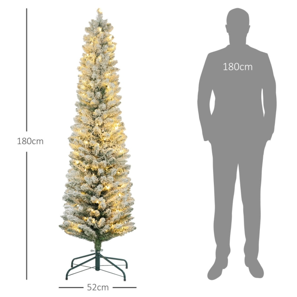 Kerstboom – Kunstkerstboom – Kunstboom – Nepkerstboom – Decoratieve Kerstboom – 180 cm – Brandwerend Materiaal – Metalen Standaard – Groen – Zonder Verlichting