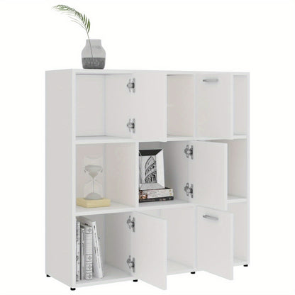 Boekenkast – Boekenrek – Opbergkast – Wandkast – Kubus Kast – Modern Wit Design – 90x90x30 cm – Met Open Vakken en Lades