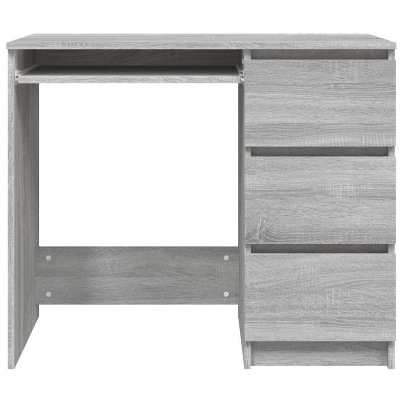 Bureau – Computertafel – Schrijftafel – Werkbureau – Laptoptafel – Grijs Sonoma Eiken – Compact 90x45x76 cm – Duurzaam Hardhout