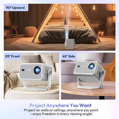 Draagbare projector – Mini beamer – Projectiescherm – Home cinema projector – LED projector – Full HD 1080p – 500 ANSI lumen – 5G WiFi draadloos