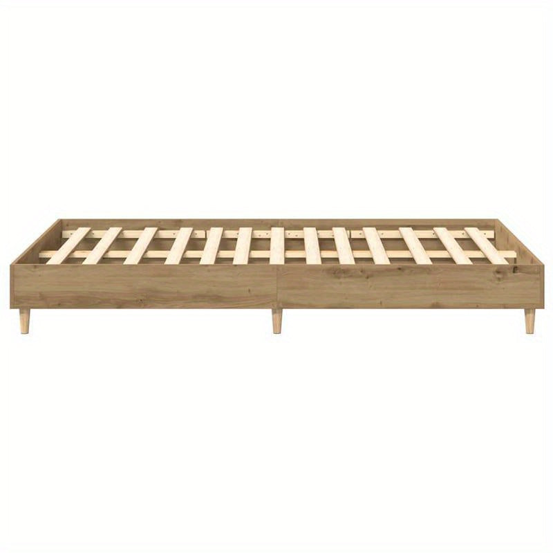 Modern Minimalist Bed Frame without Mattress - Queen Size (135x190cm / 53x75 inches), Easy Assembly, Sturdy Construction for Master Bedroom, Guest Room, or Dorm - Space-Saving Design for Small Spaces