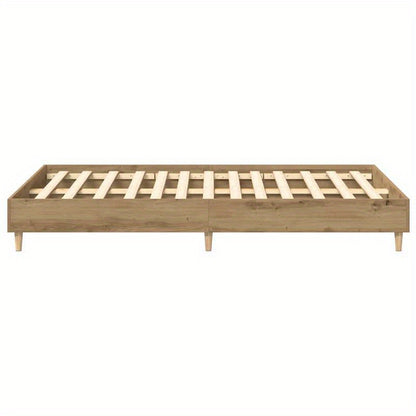 Modern Minimalist Bed Frame without Mattress - Queen Size (135x190cm / 53x75 inches), Easy Assembly, Sturdy Construction for Master Bedroom, Guest Room, or Dorm - Space-Saving Design for Small Spaces