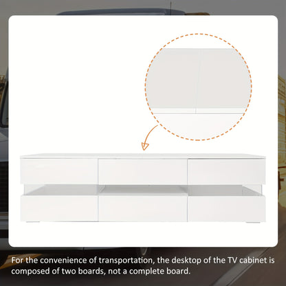 Tv-meubel – TV Kast – TV Meubel – TV Dressoir – Hoogglans Meubel – Wit Hoogglans – Geschikt Tot 70 Inch – Acrylglas Push-Open Systeem