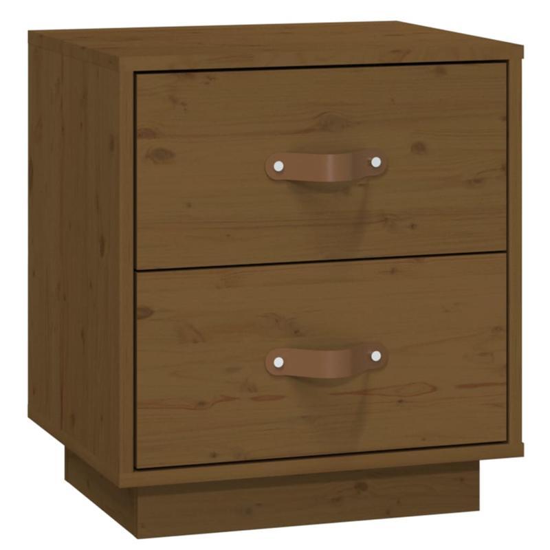 Bedside tables 2 st 40x34x45cm Solid grenenwood honingbruin Removable, suitable for indoor use and suitable for all seasons