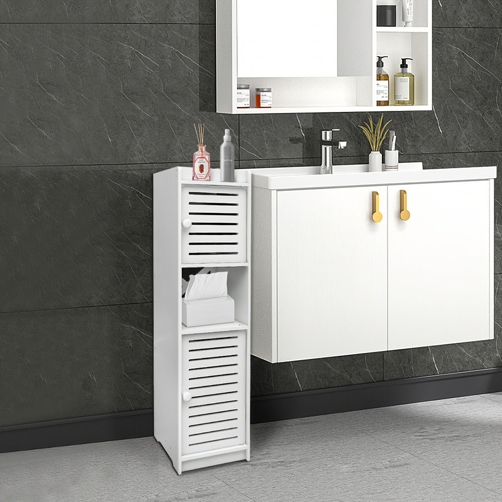 Medicine Cabinets, Narrow Bathroom Cabinet (22x20x75cm) - Multi-Door Storage for TP, Medicine & Cosmetics