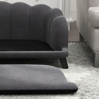 Hondenbank – Hondenbed – Huisdierbank – Dog Couch – Scandinavische Hondenbank – Medium Honden Tot 25 kg – Duurzaam Heavy-Duty PVC – Afneembare Rugleuning