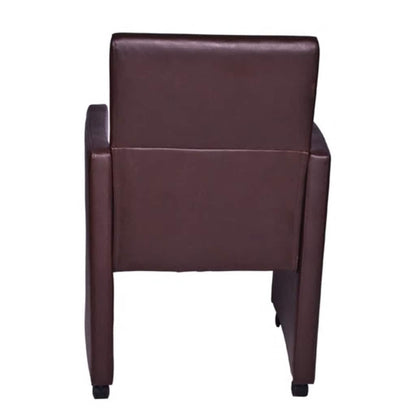 Eetkamerstoel – Stoel – Kuipstoel – Draaistoel – Armstoel – Kunstleer – Met Wieltjes – Ergonomisch Comfort – Bruin