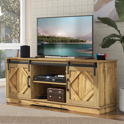 Rustiek TV-meubel – TV-meubel – TV-kast – Lowboard – Onderzetter – Schuifdeuren – Verstelbare Legplanken – 150x40x60 cm – Geschikt voor tv’s tot 65 inch