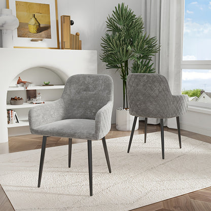 Scandinavische Velvet Fauteuil – Lounge Stoel – Woonkamerstoel – Sofa Stoel – Zetel – Grijs – Compact 64x60x70 cm – Kunsthout Frame