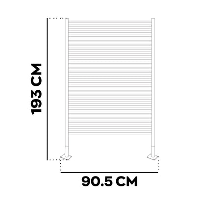 Windscherm – Tuinafscheiding – Windbreaker – Privacy Paneel – Balkon Scherm – Matzwart – Metaal En Hars – 90,5x193 Cm Hoog