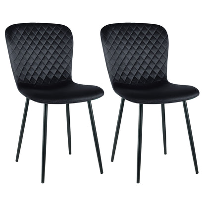 Eetkamerstoel – Dining Chair – Kuipstoel – Stoel – Fauteuil – Set van 2 – Velvet Bekleding – Metalen Onderstel – 86x58x45 cm – Comfortabel & Duurzaam