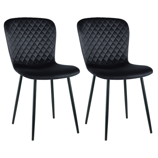 Eetkamerstoel – Dining Chair – Kuipstoel – Stoel – Fauteuil – Set van 2 – Velvet Bekleding – Metalen Onderstel – 86x58x45 cm – Comfortabel & Duurzaam