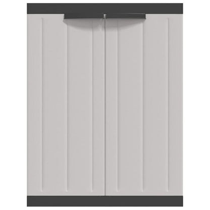 Tuinkast – Tuinberging – Opbergkast – Bergkast – Schuurkast – Grijs en Zwart – Compact Formaat 65x37x85 cm – Duurzaam Materiaal PP en RVS