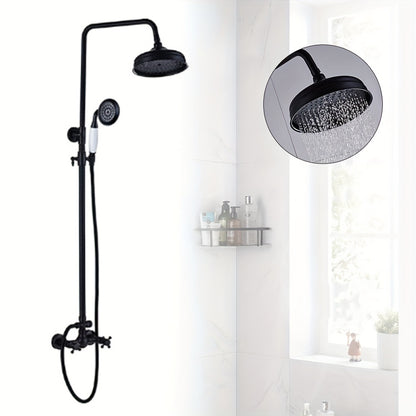 Regendouche – Douche Systeem – Douche Set – Handdouche – Doucheset – Retro Design – Verstelbare Douchestang – Messing & Roestvrijstaal - Zwart