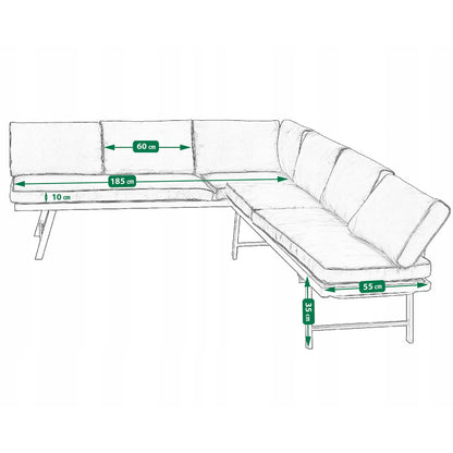 Tuinmeubelset – Hoekbank – Loungeset – Balkonmeubels – Tuinbank – Weerbestendig Staal – Comfortabele Chaise Longue